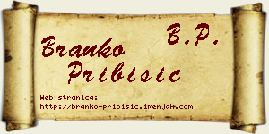 Branko Pribišić vizit kartica